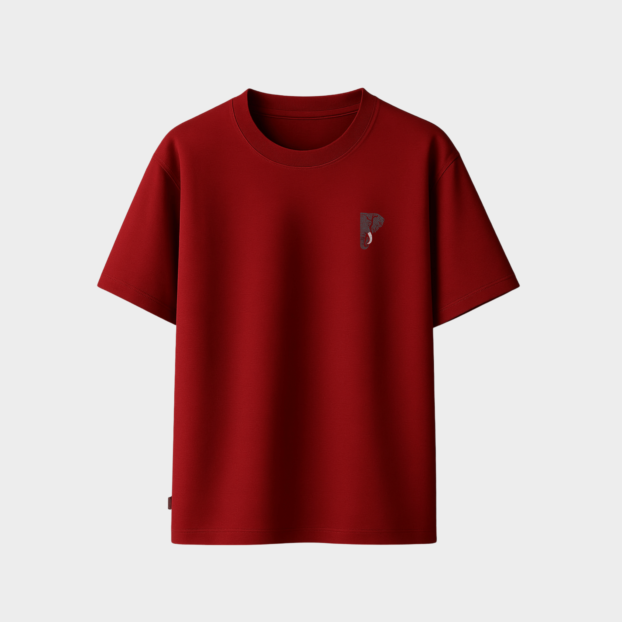 Richdaddy Thick Cotton T-Shirt | 240 GSM Bio-Wash, Fade-Proof  Eephant back Print
