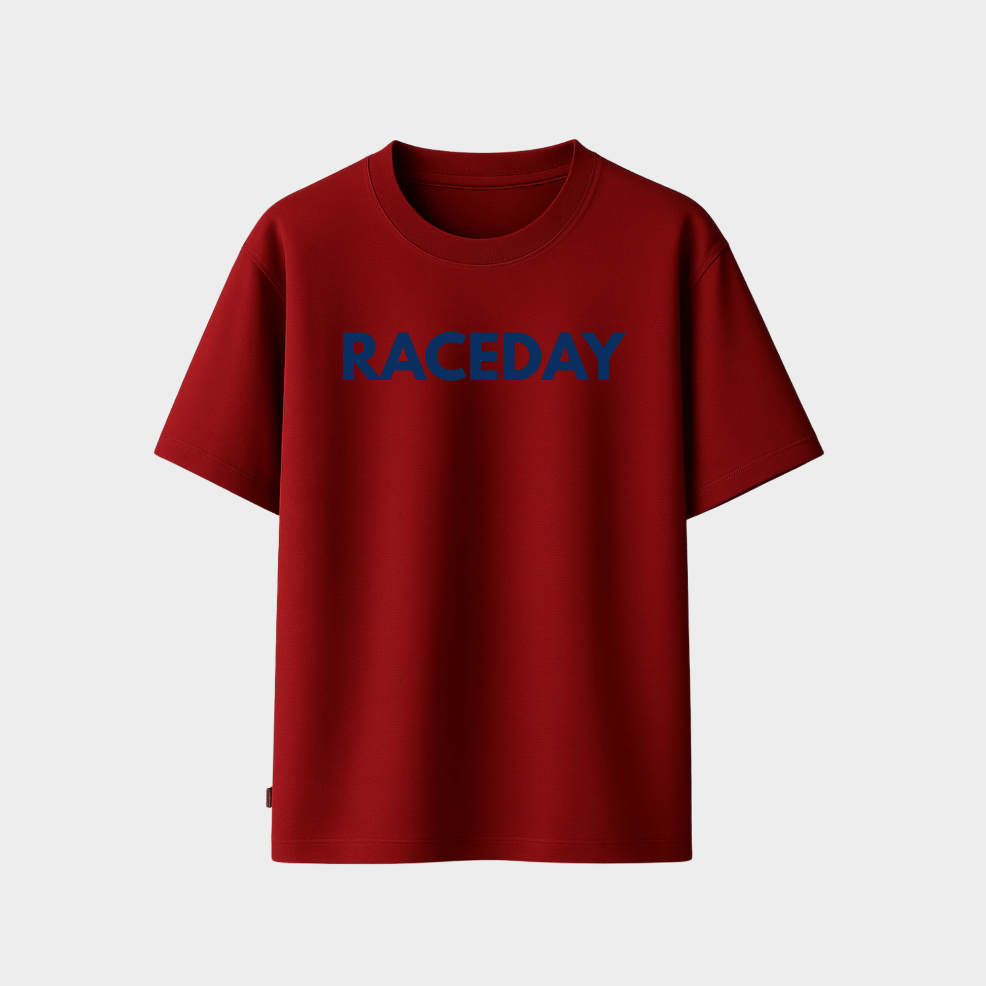 RichDaddy Raceday oversized t-shirt maroon front view 240 gsm cotton