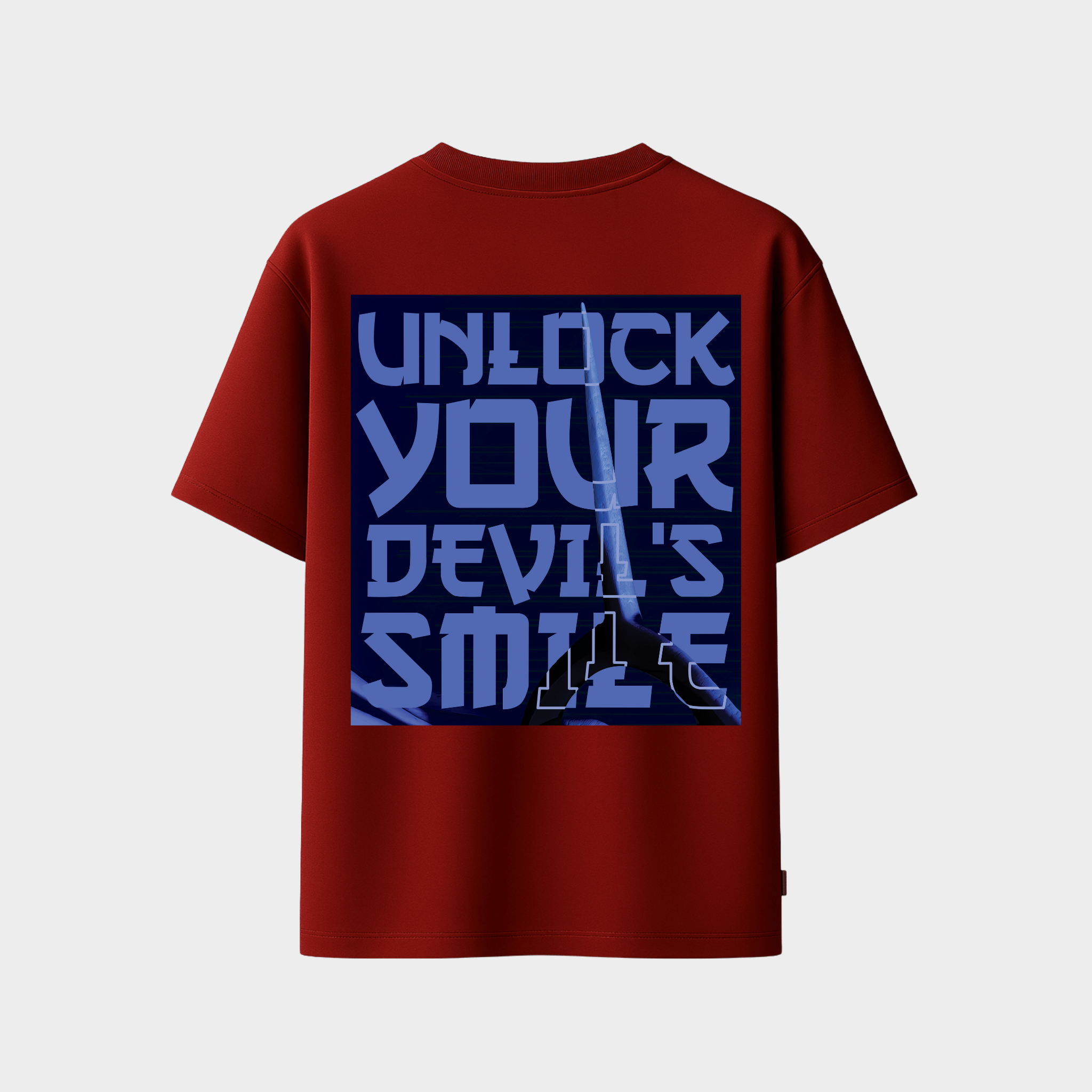 Richdaddy Devil smile T-Shirt | 240 GSM Thick Cotton Bio-Wash Tee