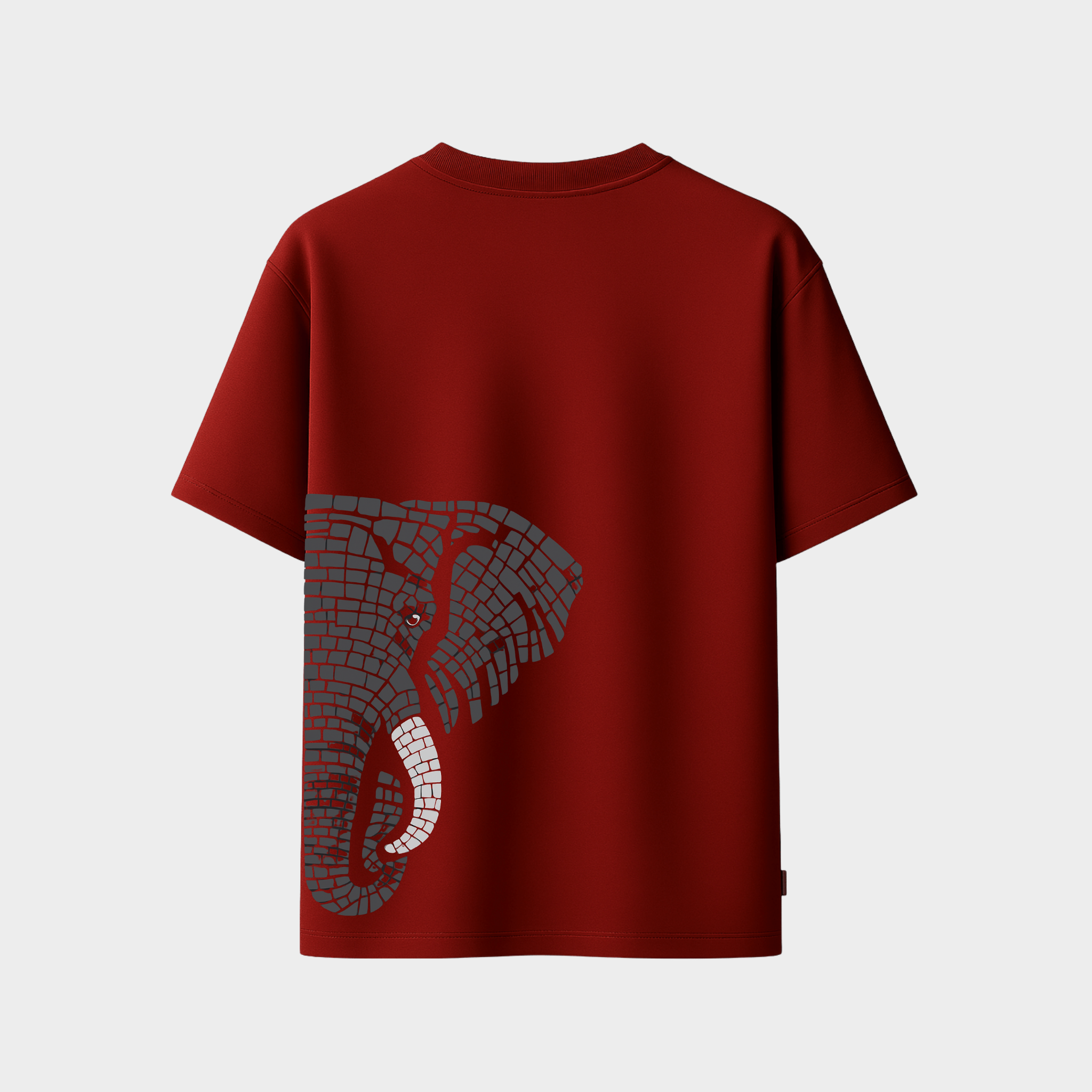 Richdaddy Thick Cotton T-Shirt | 240 GSM Bio-Wash, Fade-Proof  Eephant back Print