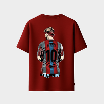 RICHDADDY Messi inspired oversized football t shirt maroon