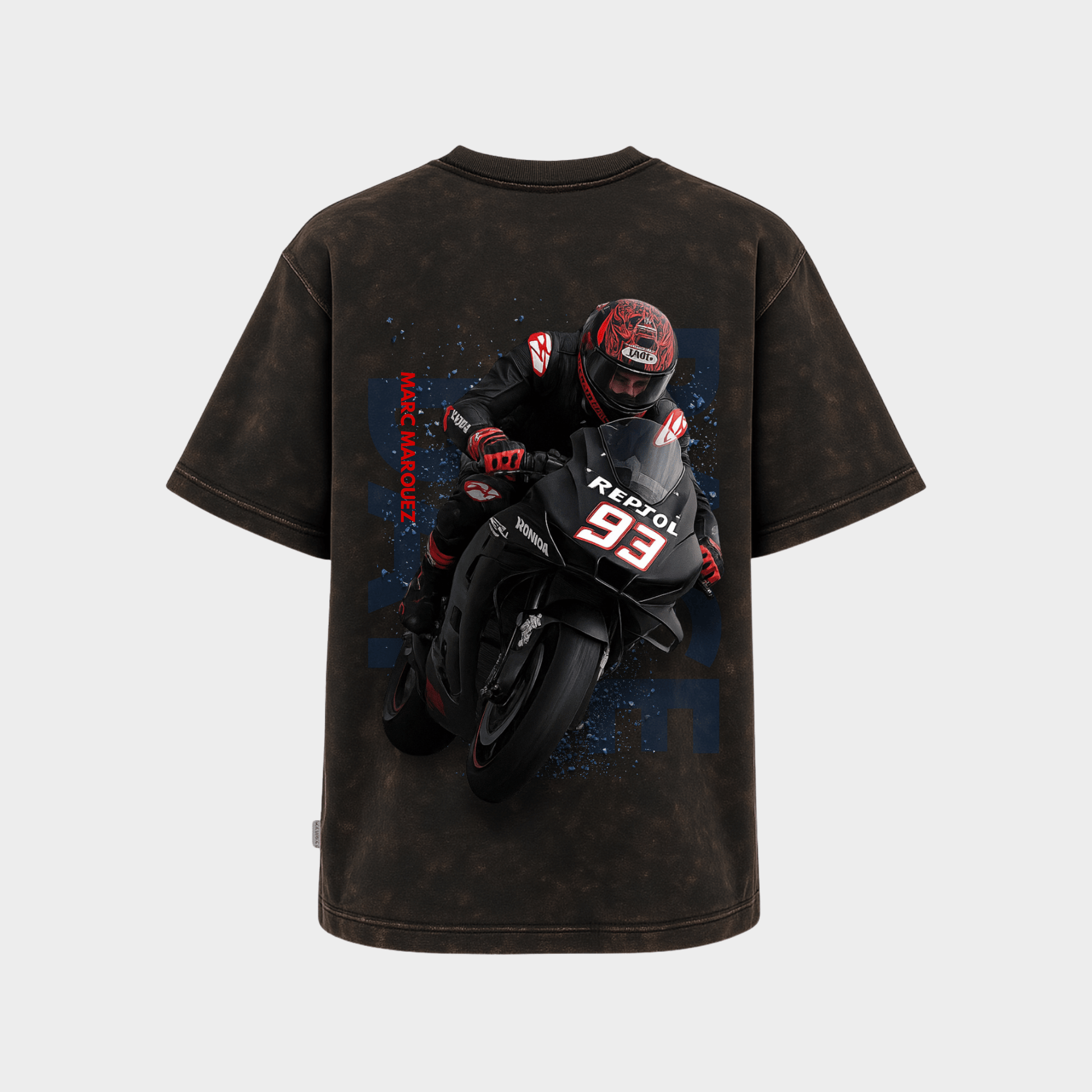 RichDaddy Raceday oversized t-shirt acidwash  back view 240 gsm cotton