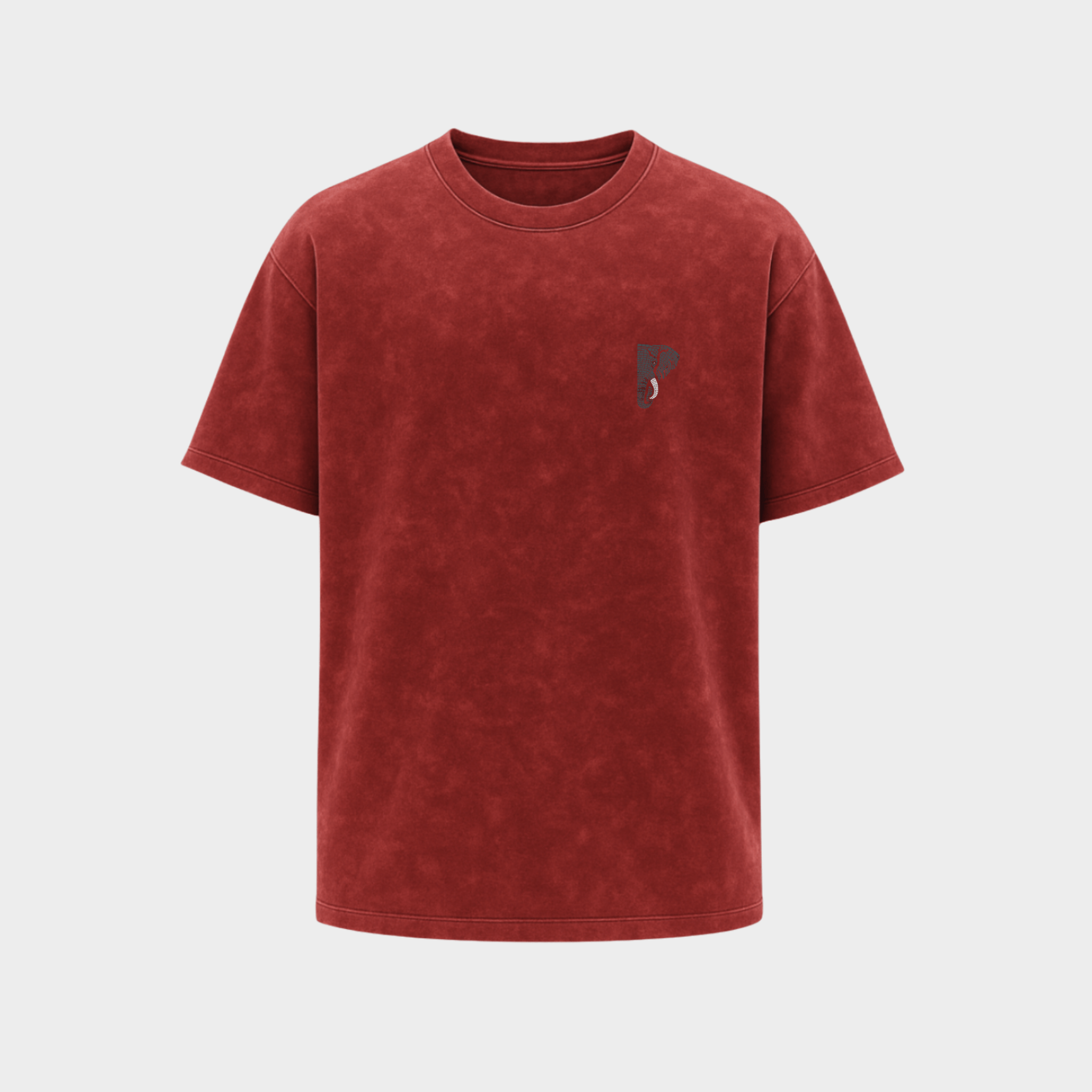 Richdaddy Thick Cotton T-Shirt | 240 GSM Bio-Wash, Fade-Proof  Eephant back Print