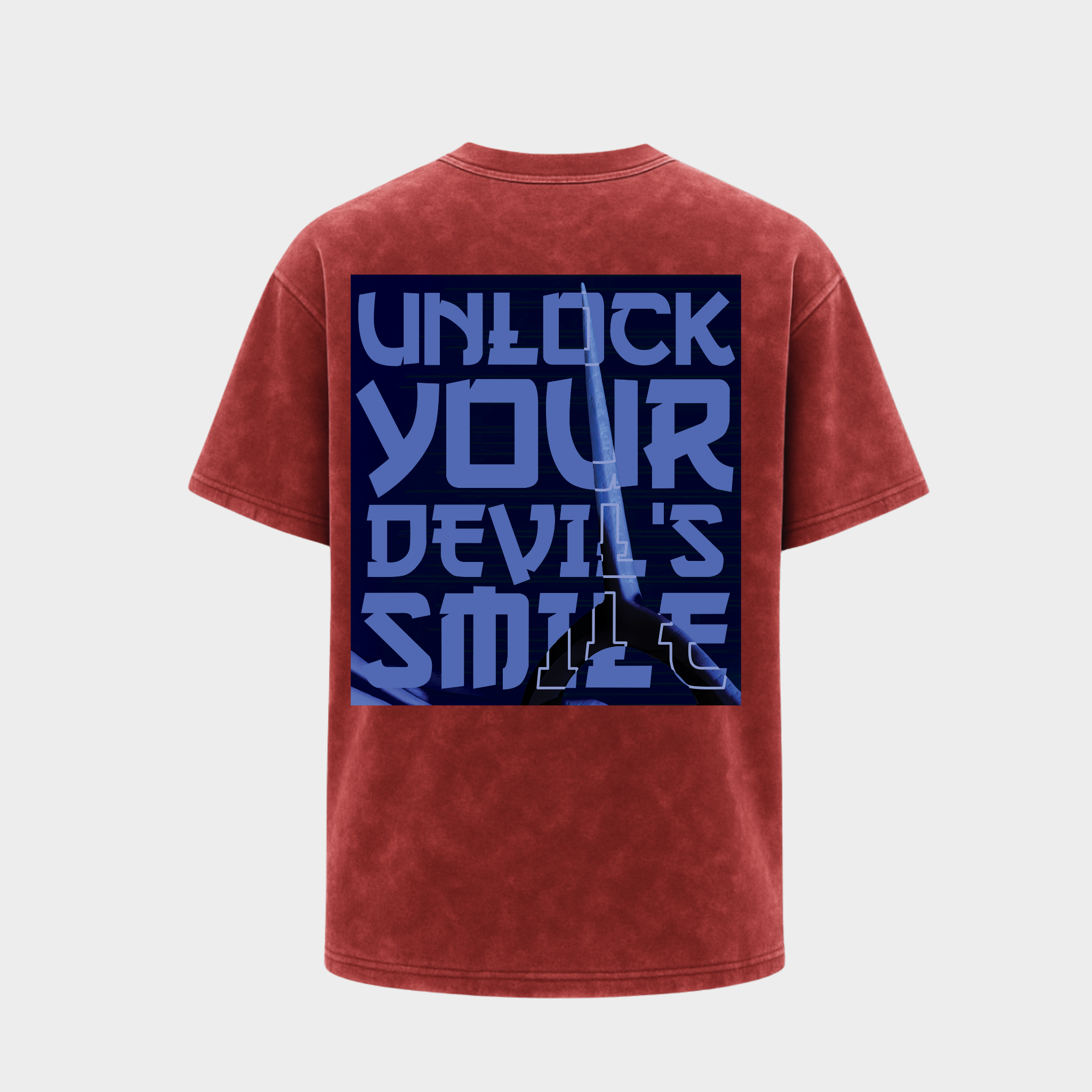 Richdaddy Devil smile T-Shirt | 240 GSM Thick Cotton Bio-Wash Tee