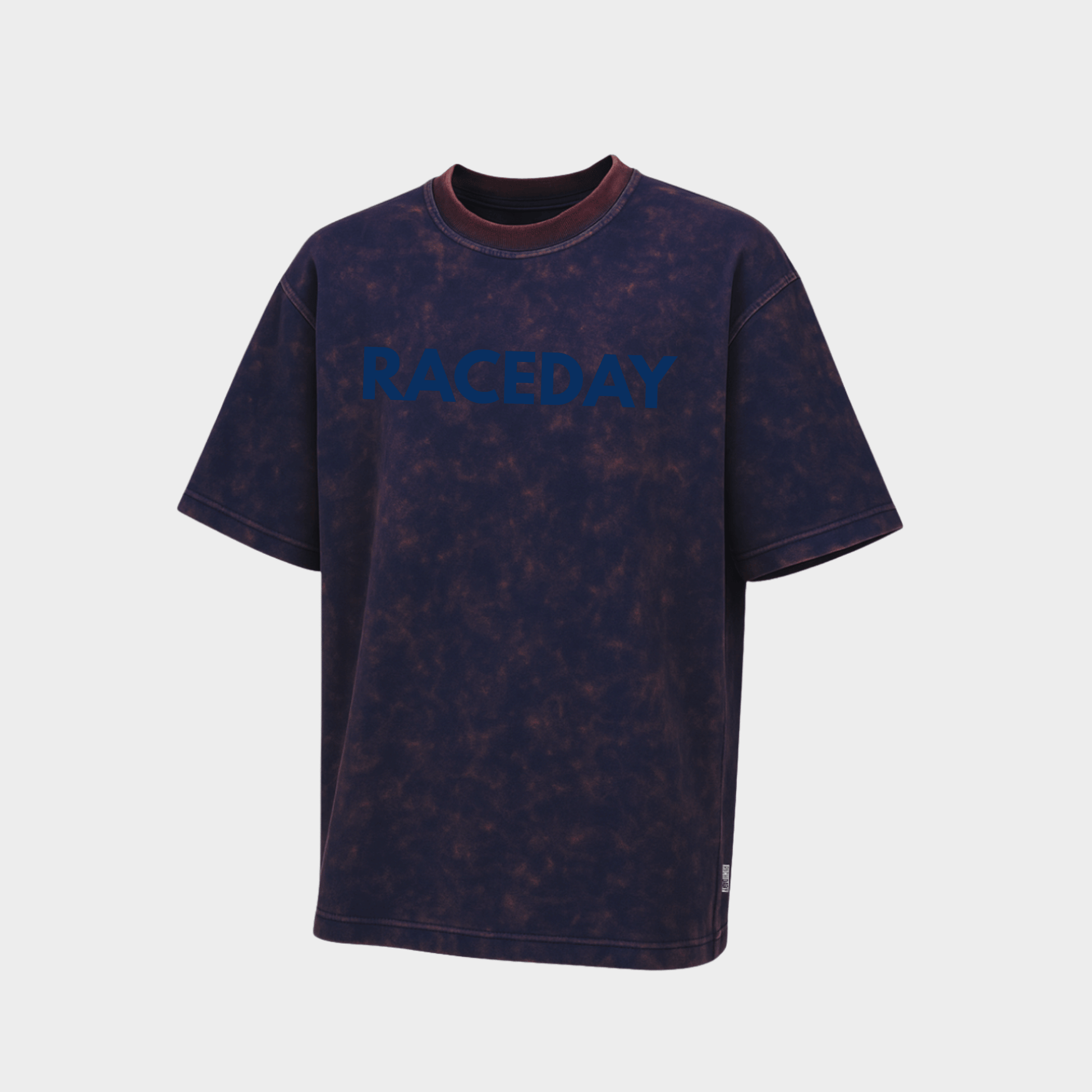 RichDaddy Raceday oversized t-shirt navy blue front view 240 gsm cotton