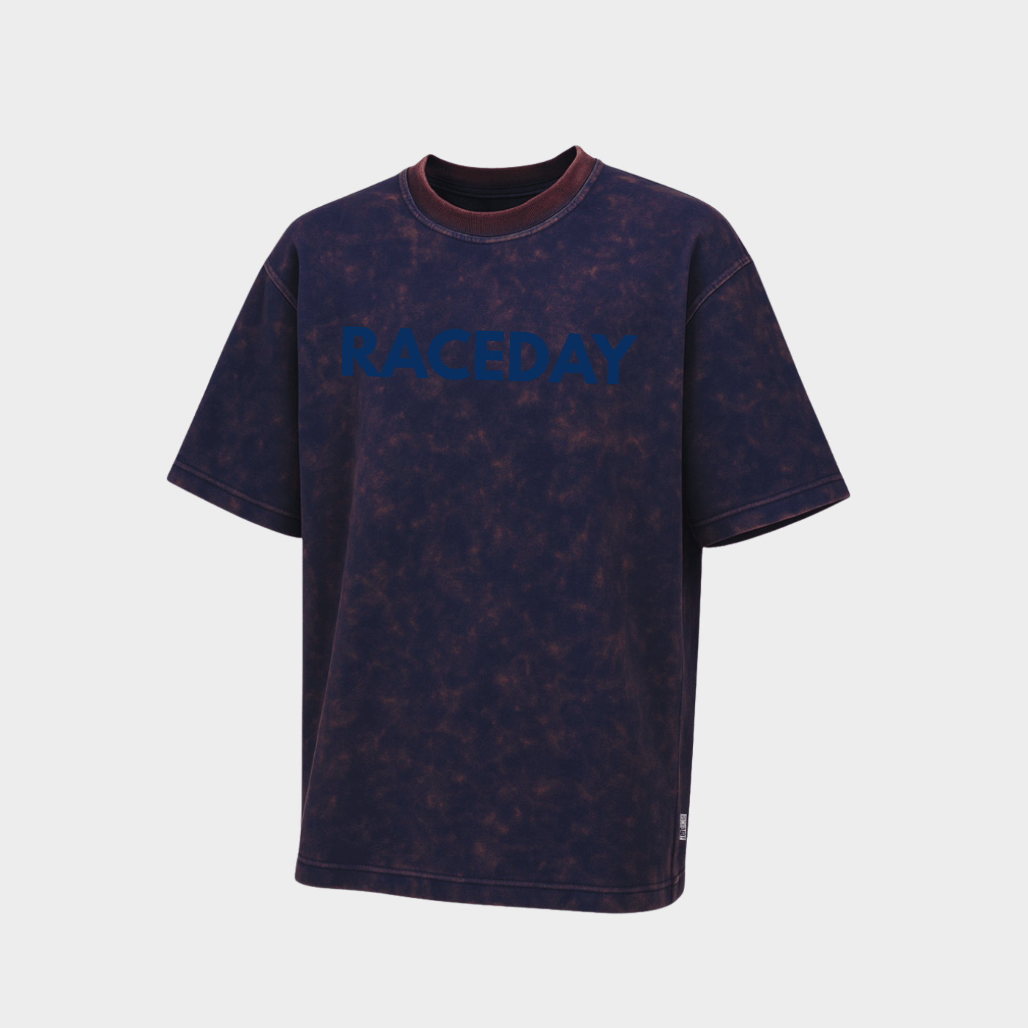 RichDaddy Raceday oversized t-shirt navy blue front view 240 gsm cotton