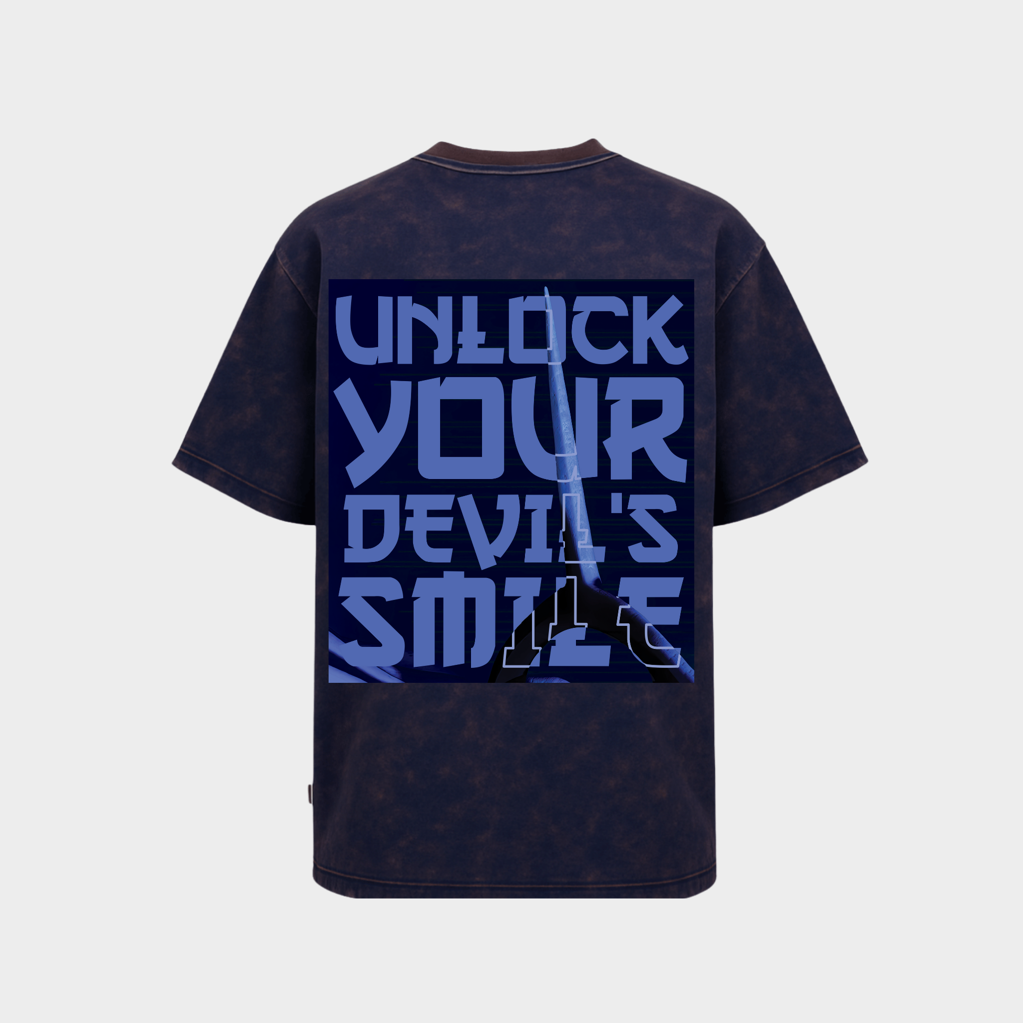 Richdaddy Devil smile T-Shirt | 240 GSM Thick Cotton Bio-Wash Tee
