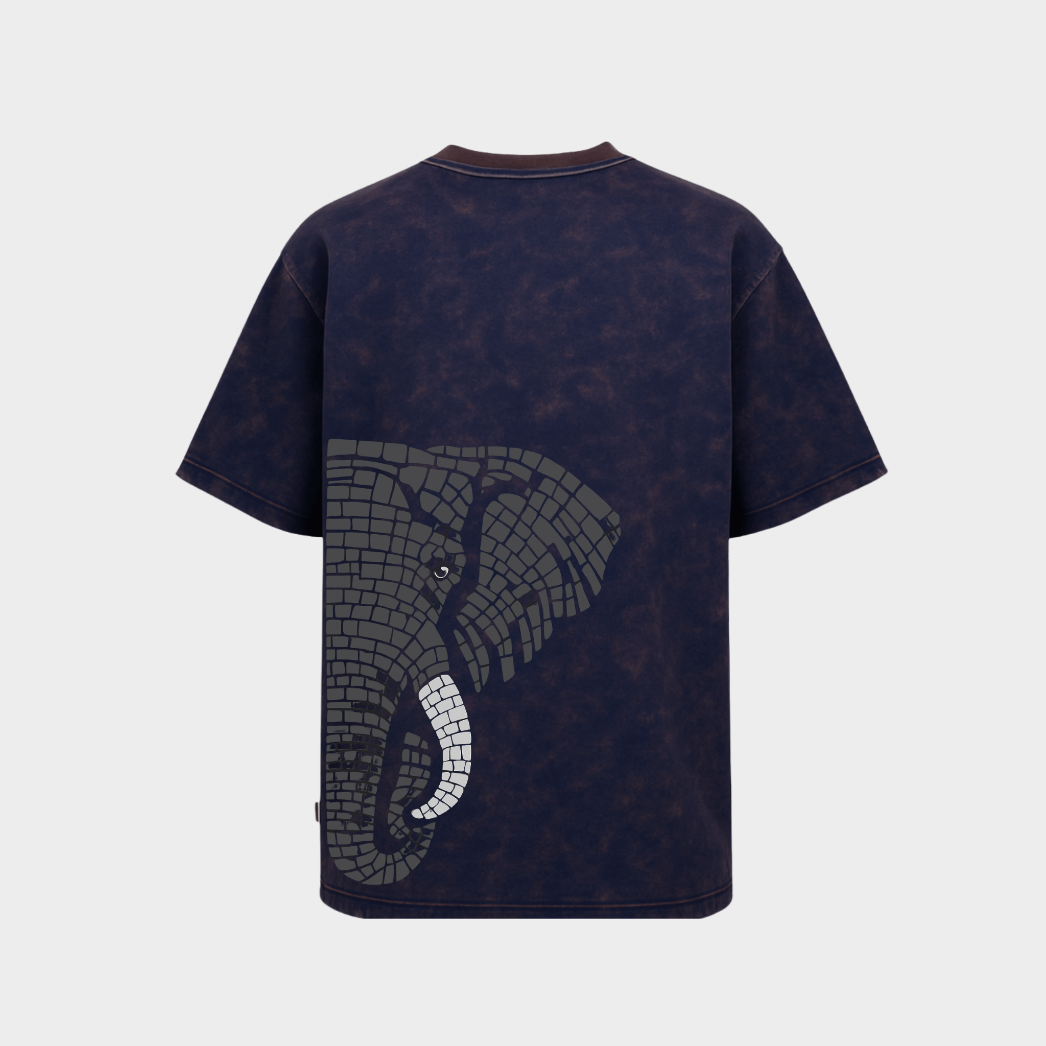Richdaddy Thick Cotton T-Shirt | 240 GSM Bio-Wash, Fade-Proof  Eephant back Print