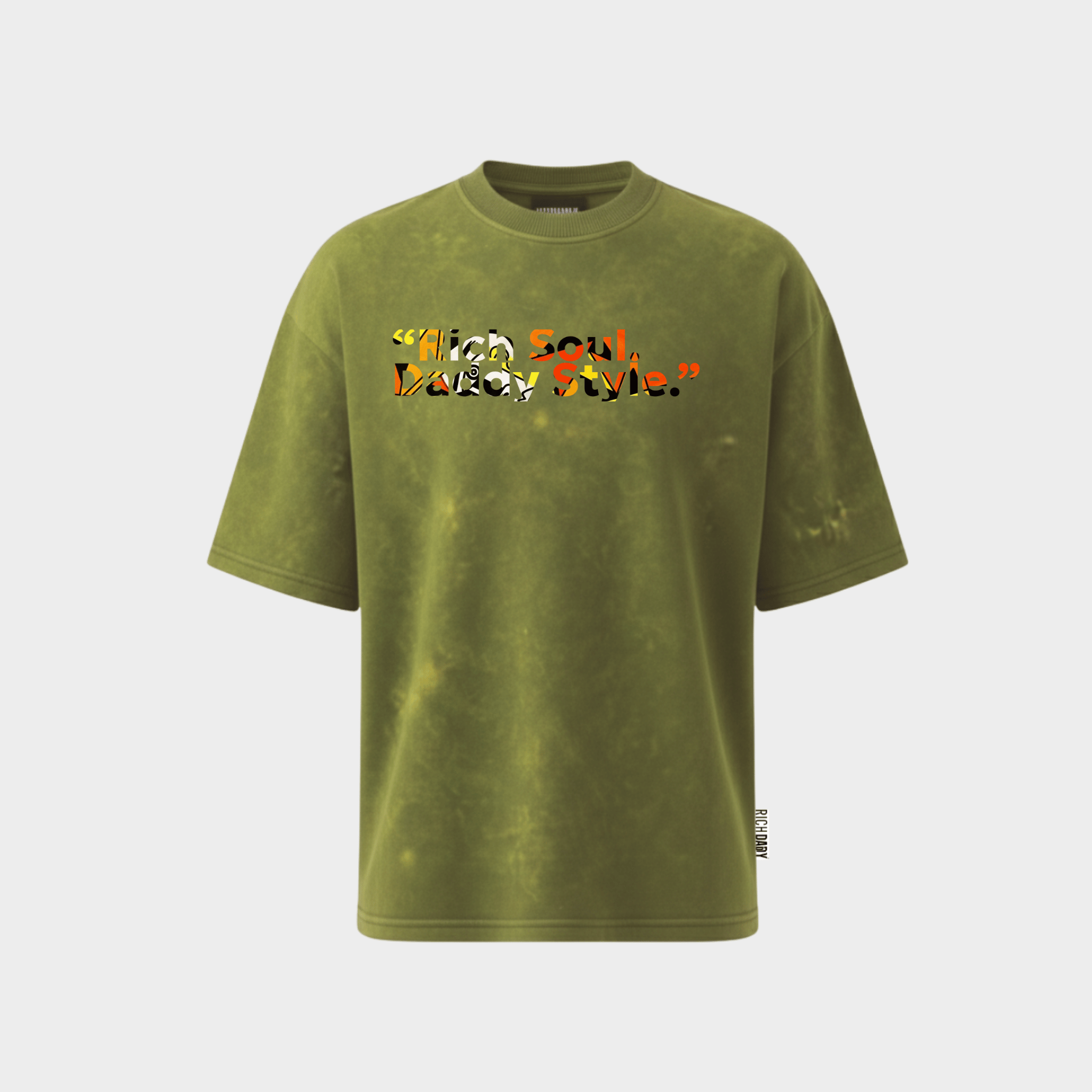 RichDaddy “Rich Soul, Daddy Style” Oversized T-Shirt – 240 GSM Bio-Wash Cotton Streetwear