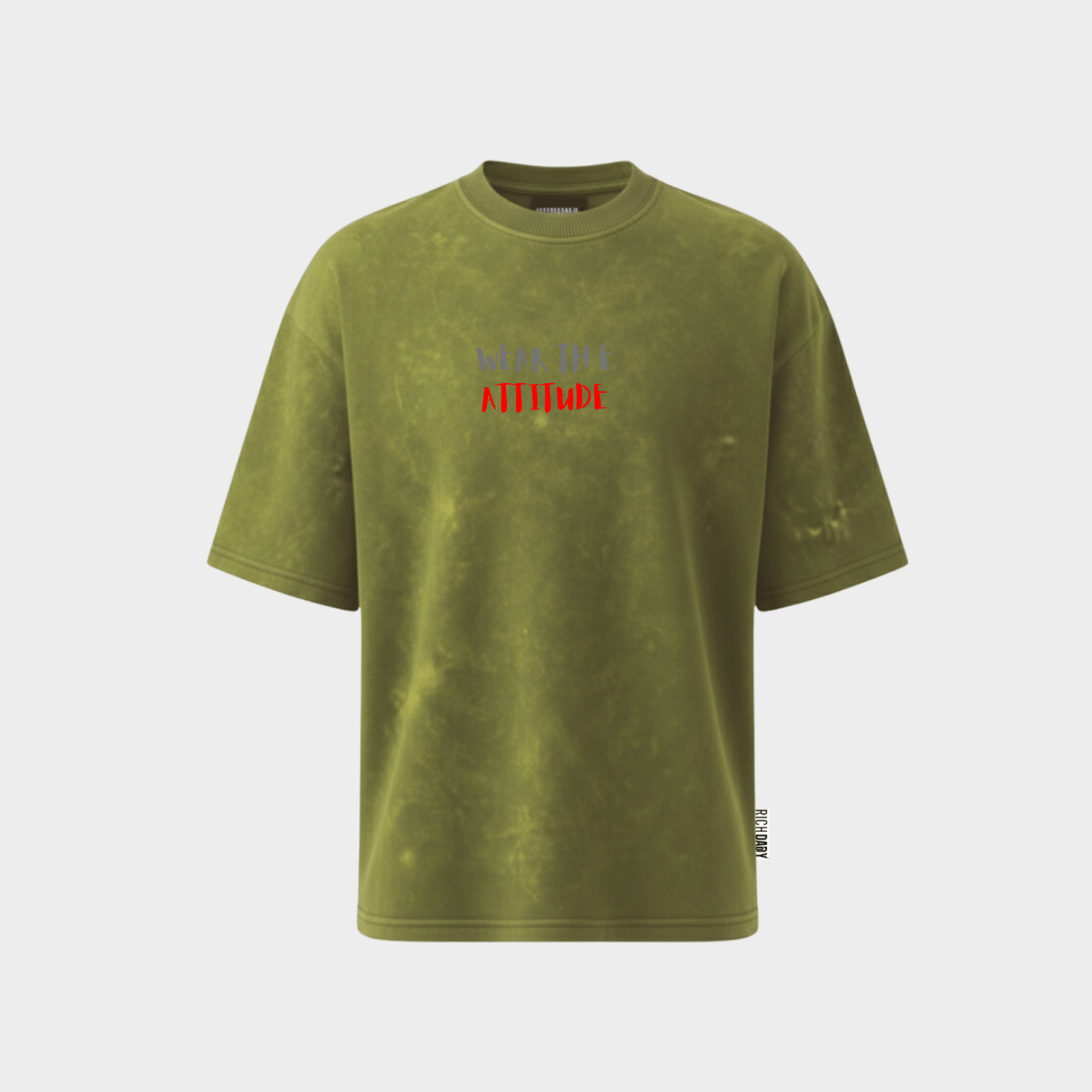 RichDaddy “Wear The Attitude” Oversized T-Shirt – 240 GSM Bio-Wash Cotton