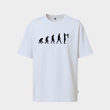 RICHDADDY Messi evolution oversized white t shirt front view