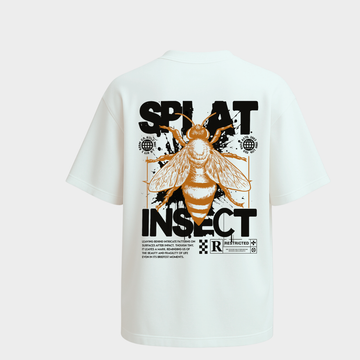 RichDaddy oversized splat at insect white t-shirt back graphic print 240 GSM thick cotton
