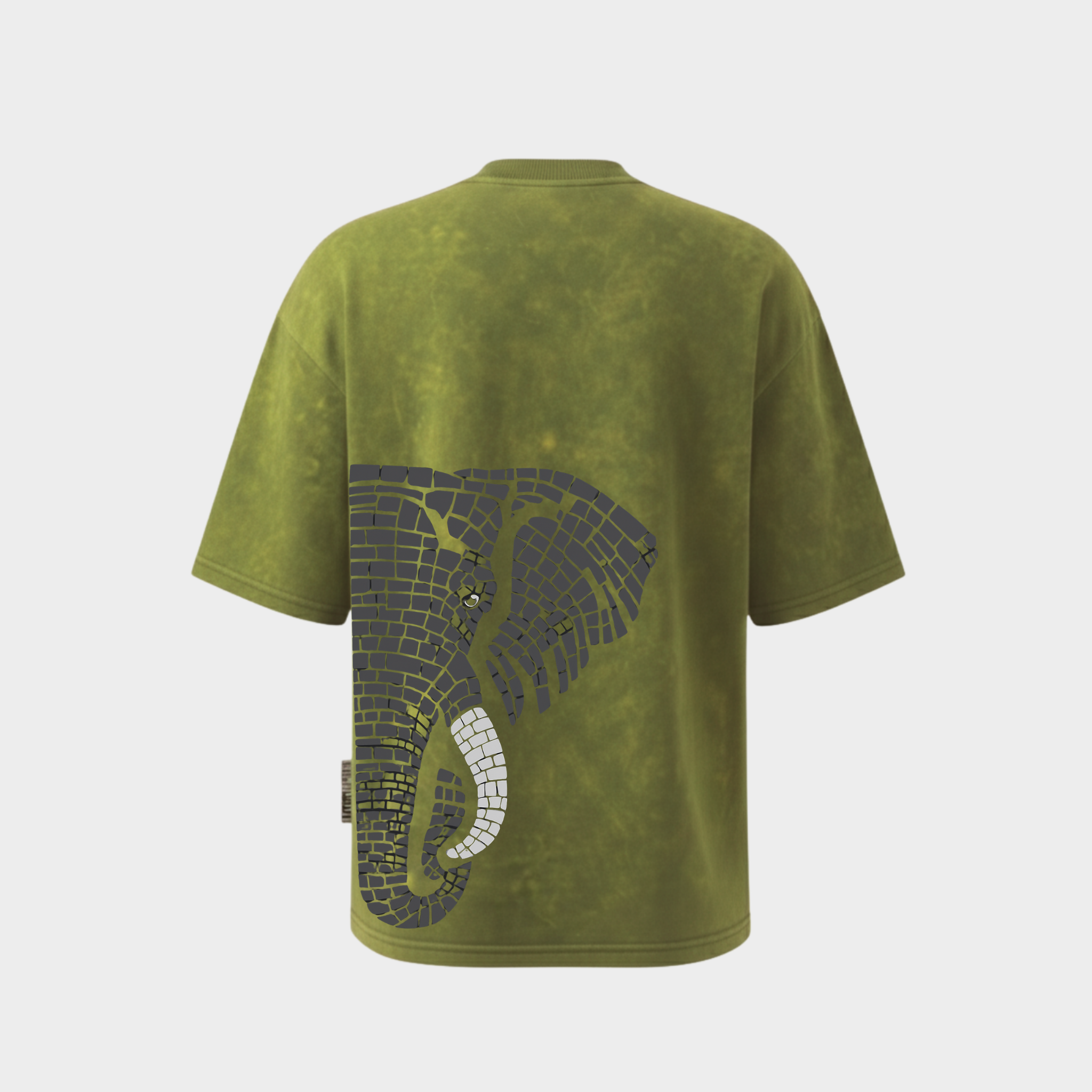 Richdaddy Thick Cotton T-Shirt | 240 GSM Bio-Wash, Fade-Proof  Eephant back Print