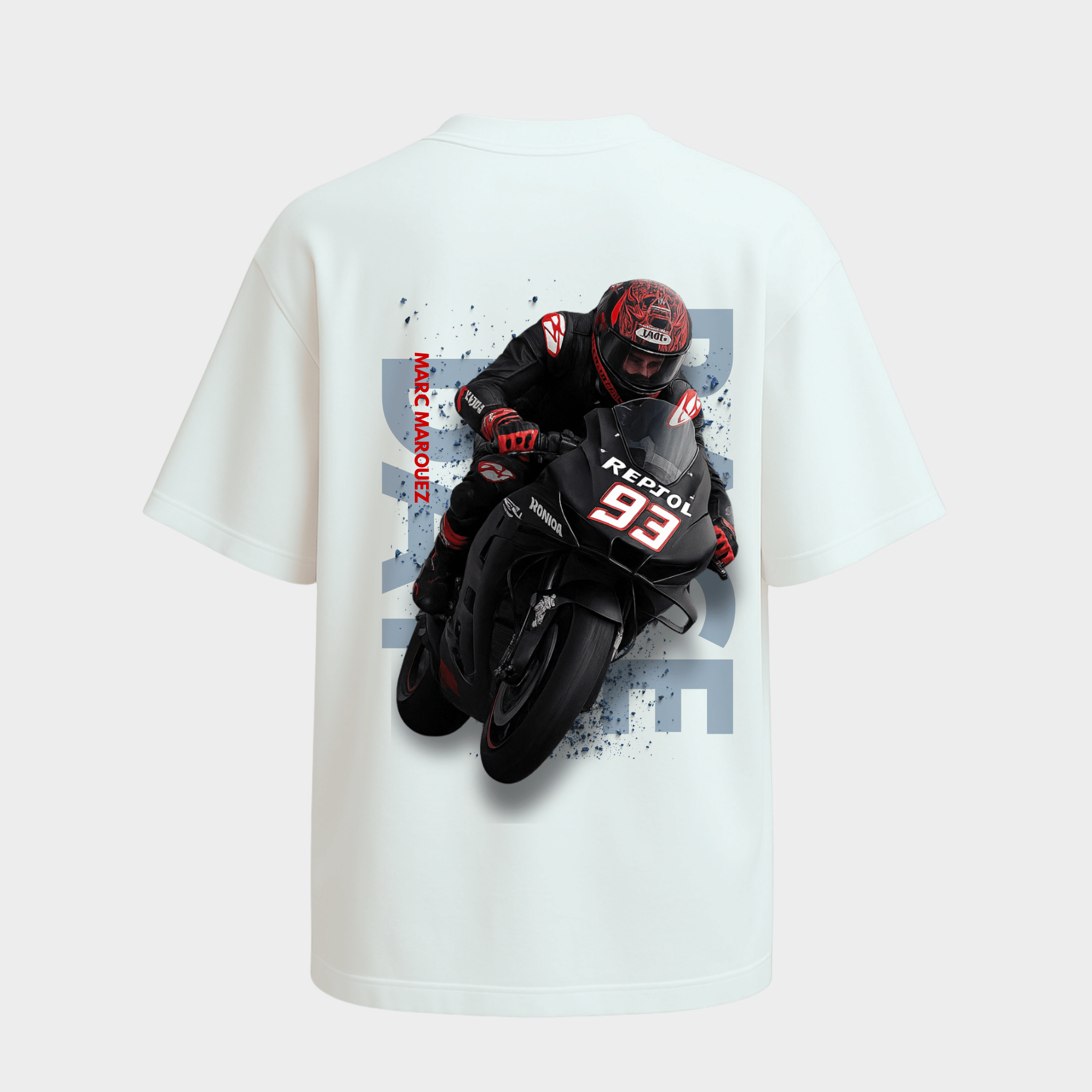 RichDaddy Raceday oversized t-shirt white back view 240 gsm cotton