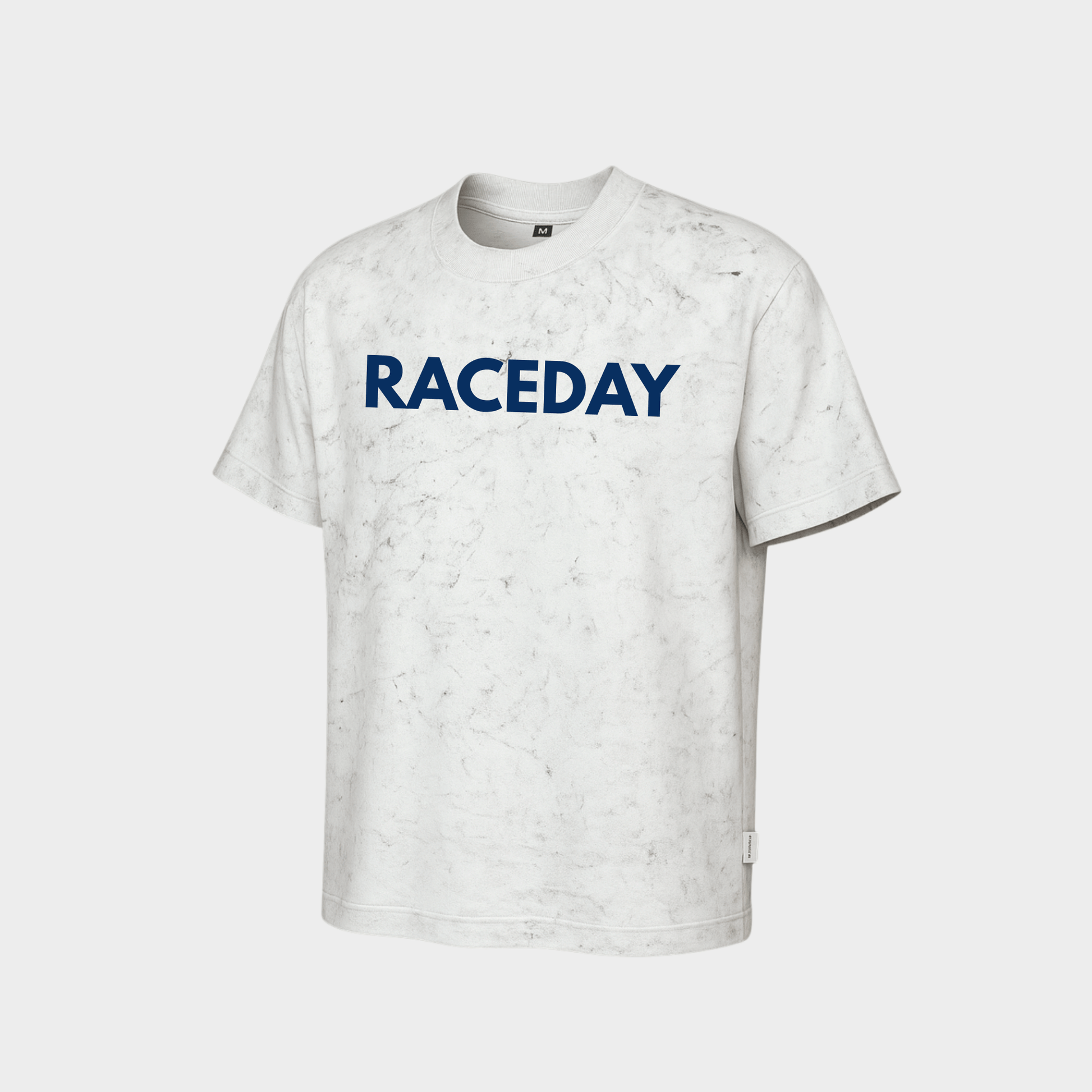 RichDaddy Raceday oversized t-shirt acidwash white front view 240 gsm cotton