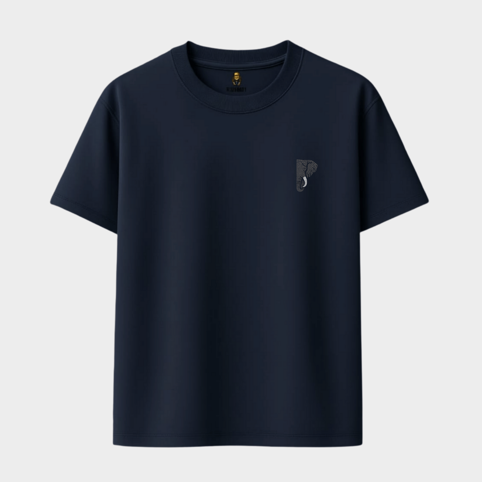 Richdaddy Thick Cotton T-Shirt | 240 GSM Bio-Wash, Fade-Proof  Eephant back Print