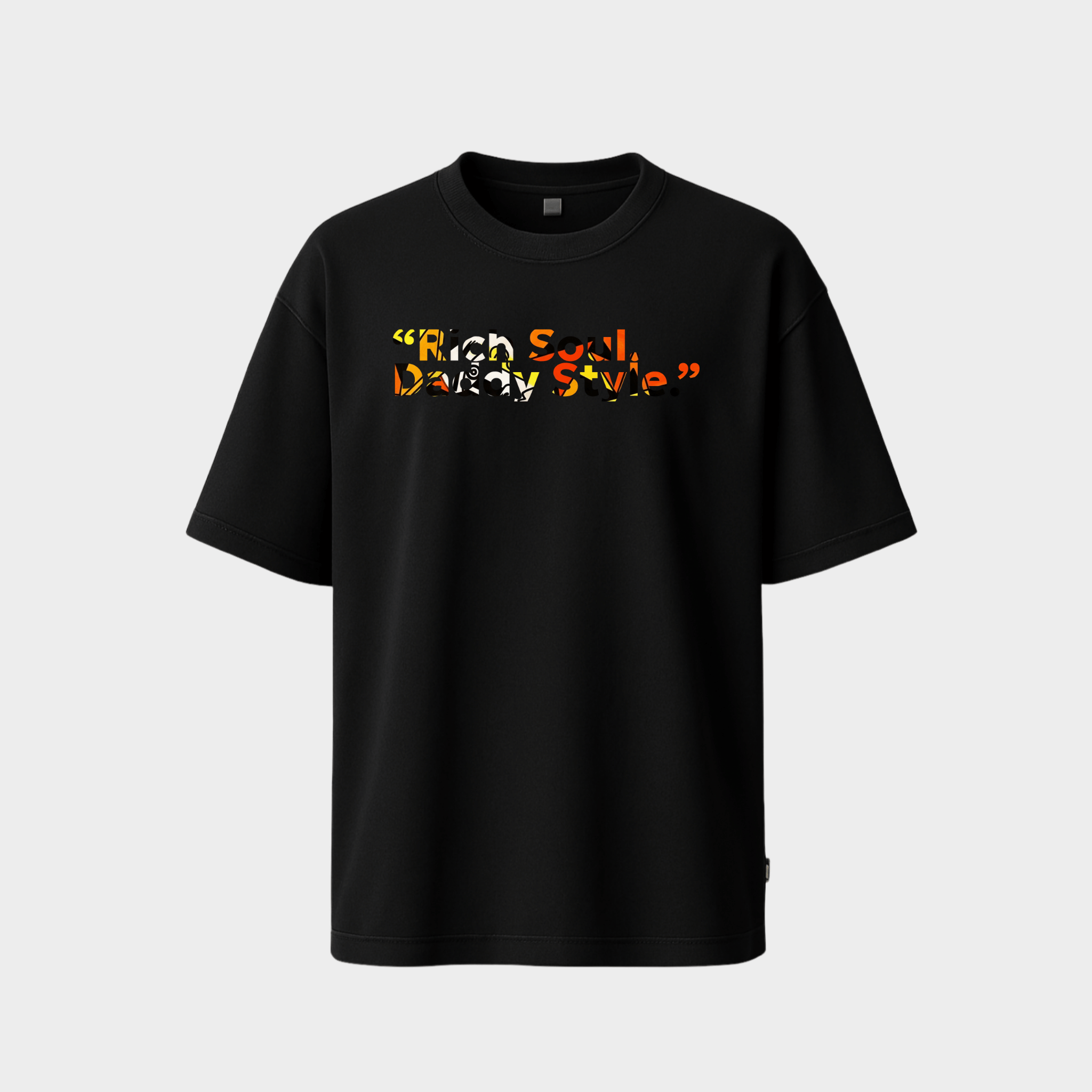 RichDaddy “Rich Soul, Daddy Style” Oversized T-Shirt – 240 GSM Bio-Wash Cotton Streetwear