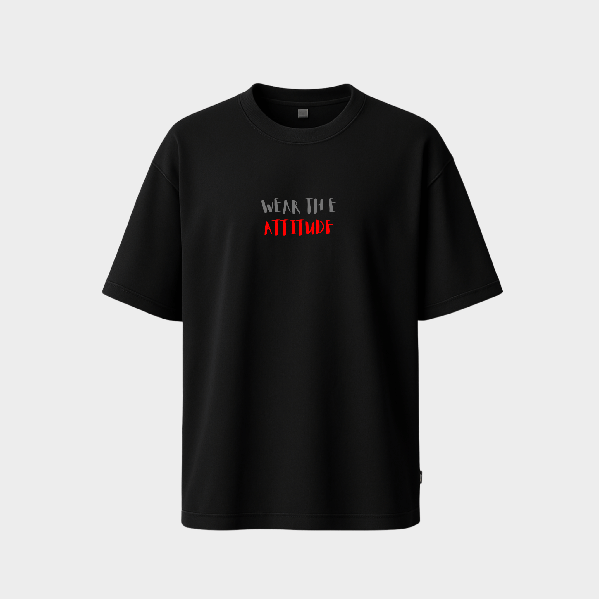 RichDaddy “Wear The Attitude” Oversized T-Shirt – 240 GSM Bio-Wash Cotton