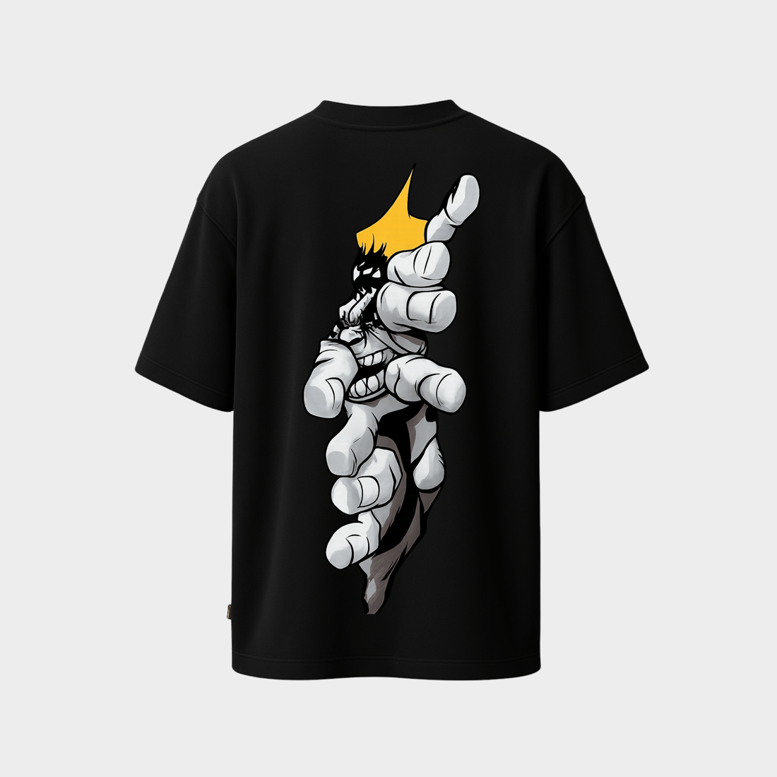 RichDaddy oversized Hulk graphic t-shirt black back  view 240 GSM bio-wash cotton
