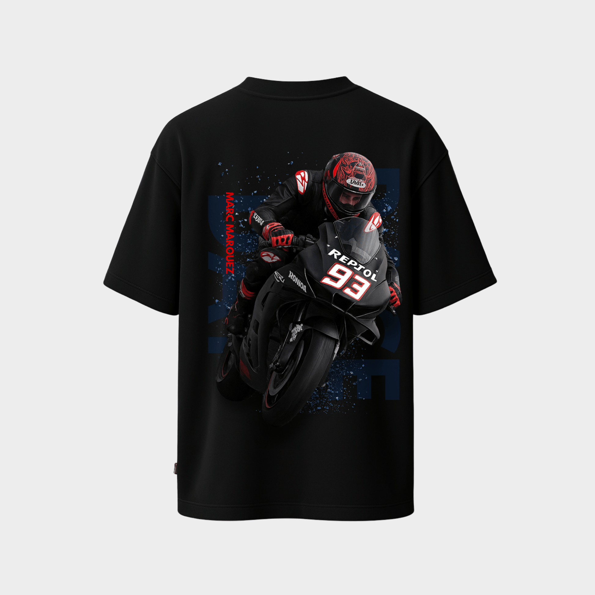 RichDaddy Raceday oversized t-shirt black back view 240 gsm cotton