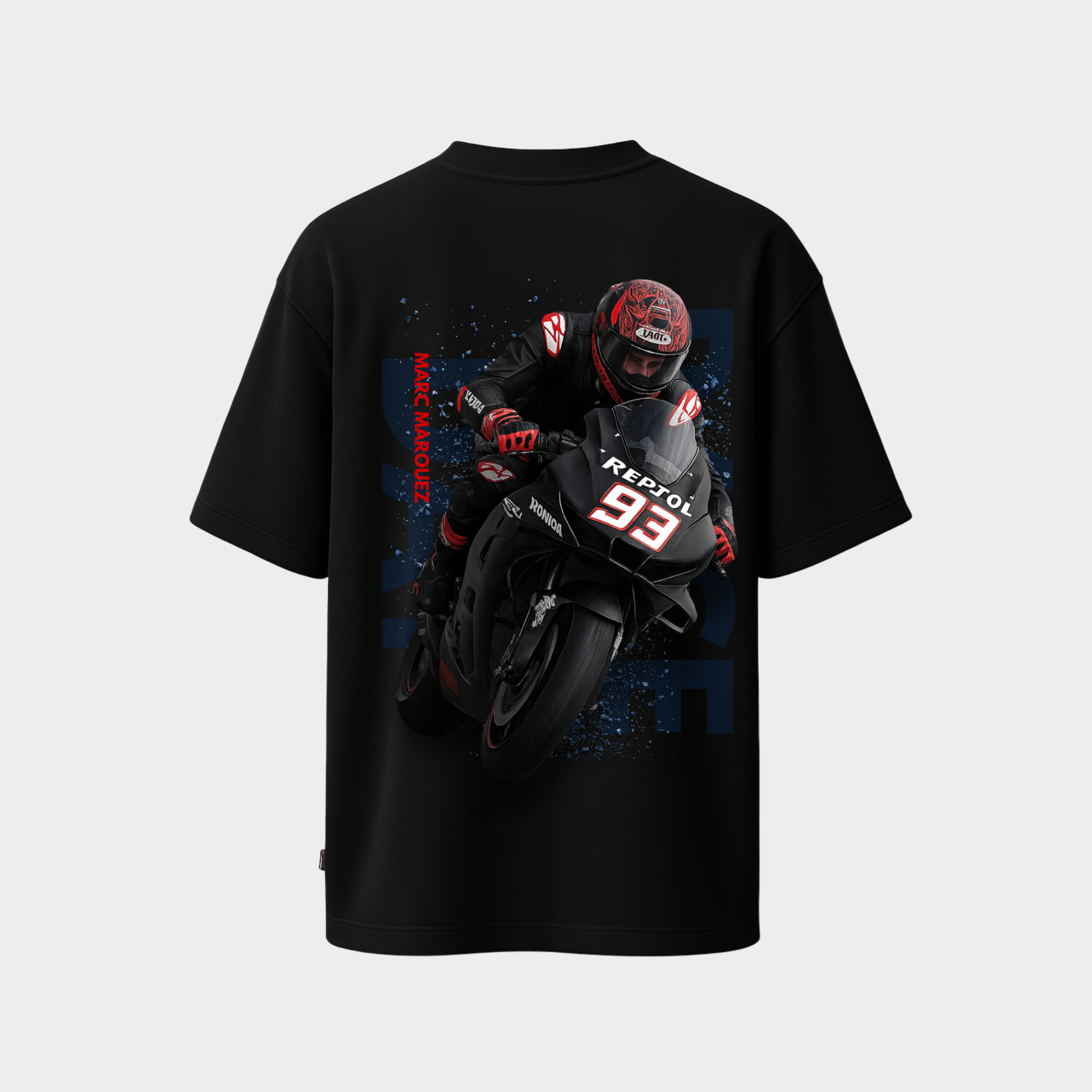RichDaddy Raceday oversized t-shirt black back view 240 gsm cotton