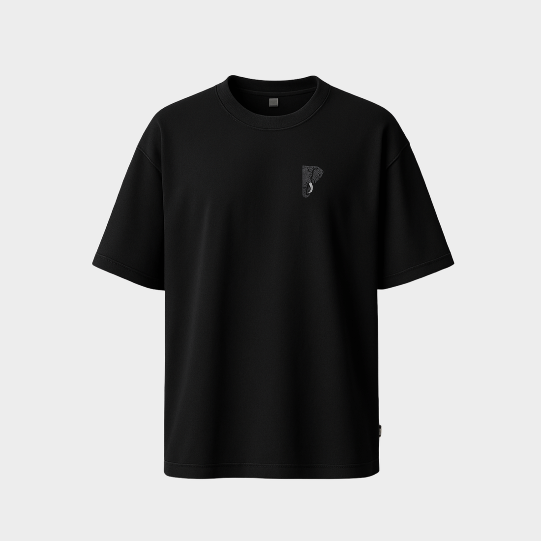 Richdaddy Thick Cotton T-Shirt | 240 GSM Bio-Wash, Fade-Proof  Eephant back Print
