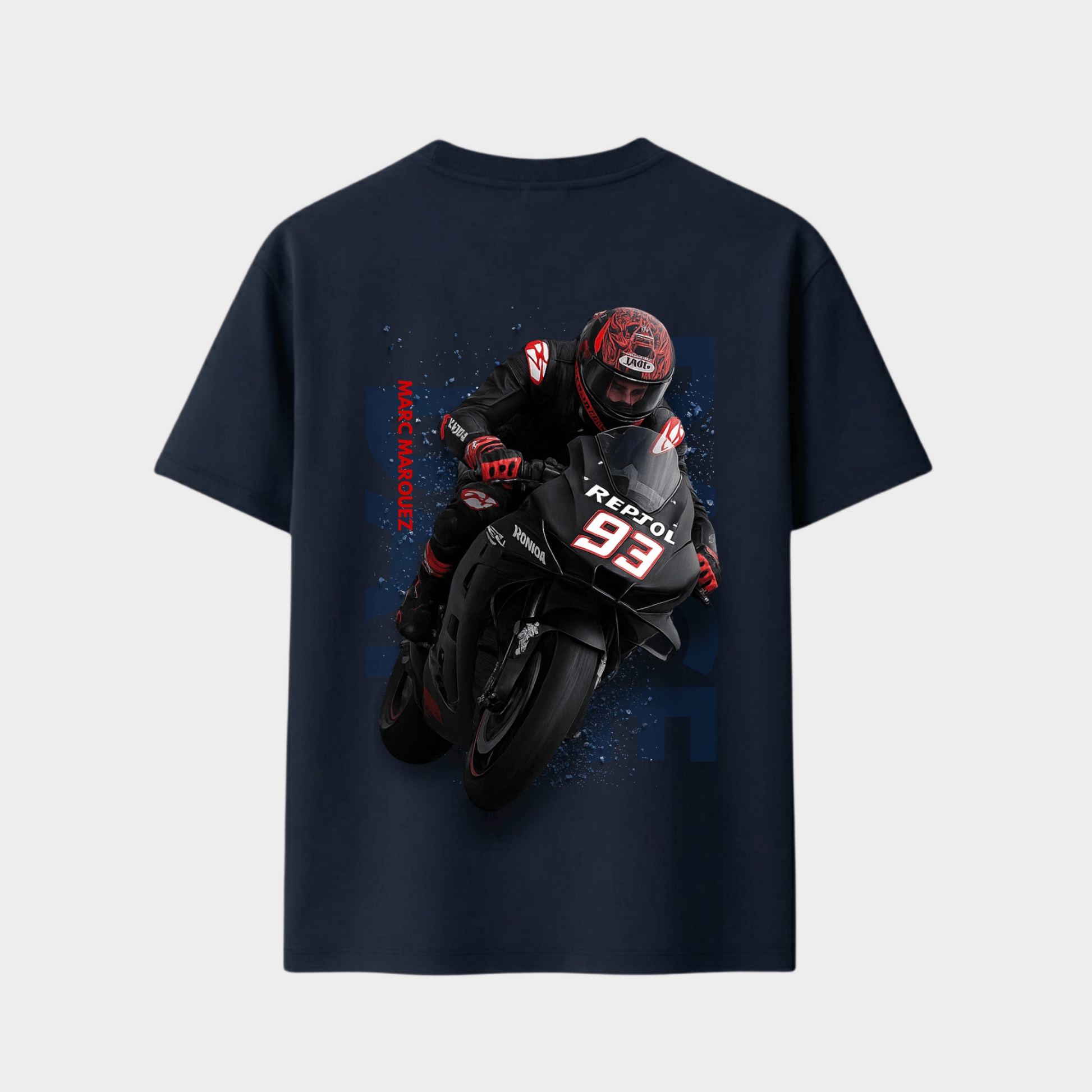RichDaddy Raceday oversized t-shirt navy blue back view 240 gsm cotton