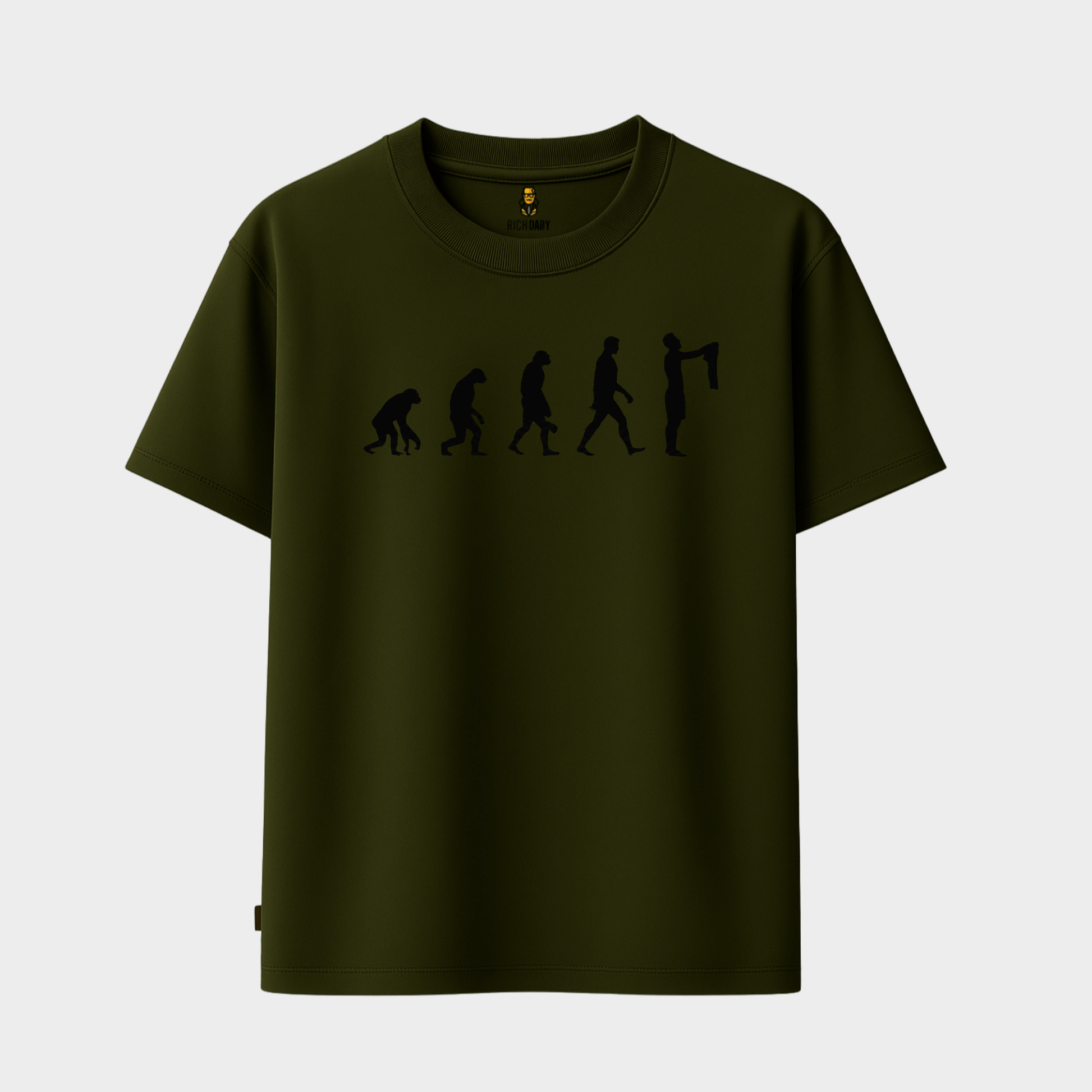 RICHDADDY white oversized t shirt with football evolution print