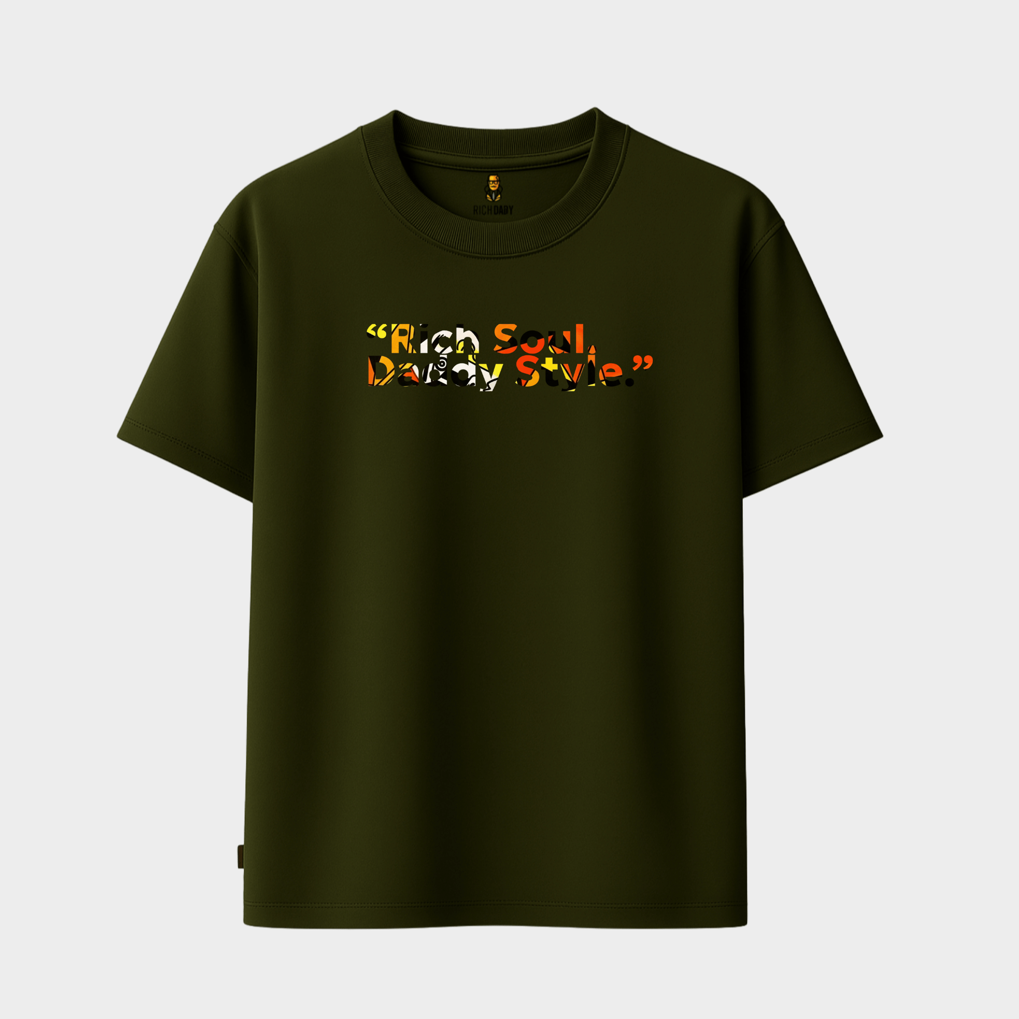 RichDaddy “Rich Soul, Daddy Style” Oversized T-Shirt – 240 GSM Bio-Wash Cotton Streetwear