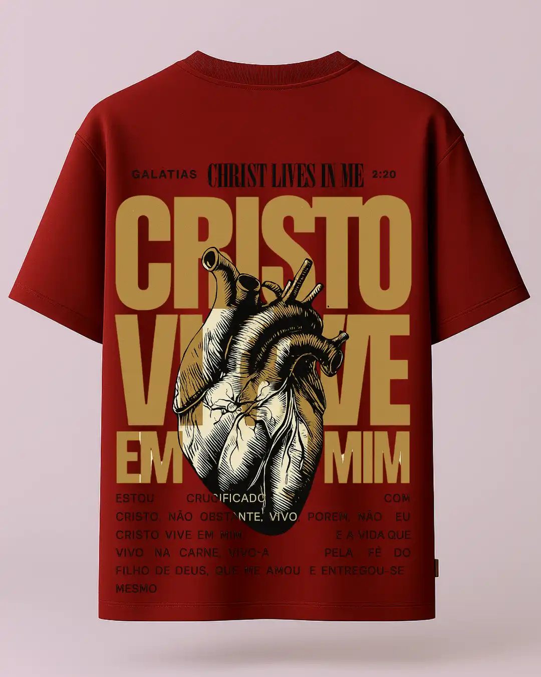 five sleeve T-Shirts back printed 100% cotton 240 GSM-Maroon-heart