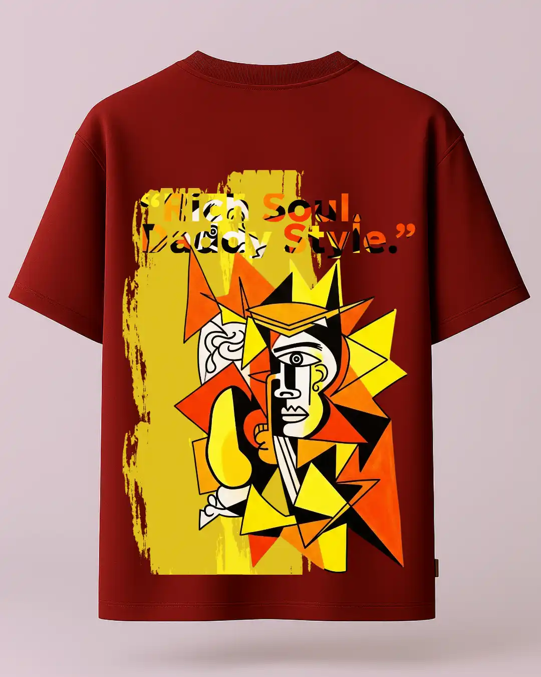 five sleeve T-Shirts back printed 100% cotton 240 GSM-White-Rich Daddy Soul