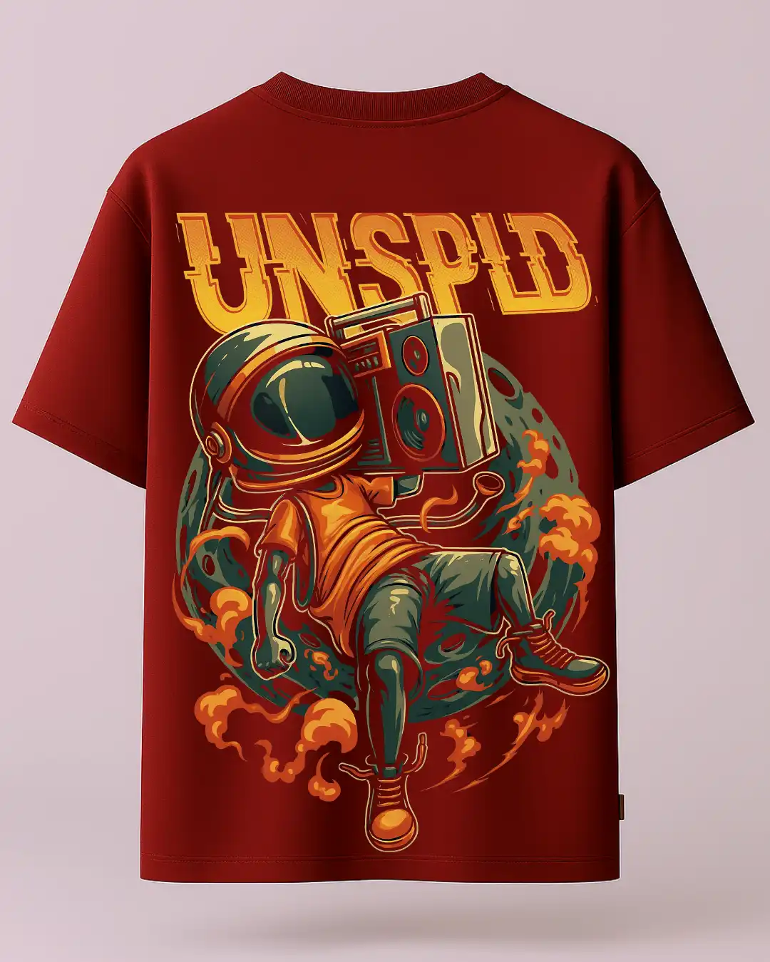 five sleeve T-Shirts back printed 100% cotton 240 GSM-maroon