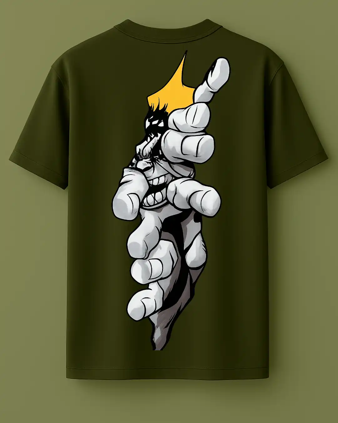 Premium Five Sleeve T-Shirts | Back Printed | 100% Cotton | 240 GSM | Unisex |Miltery Green |HULK |by RICH DADDY