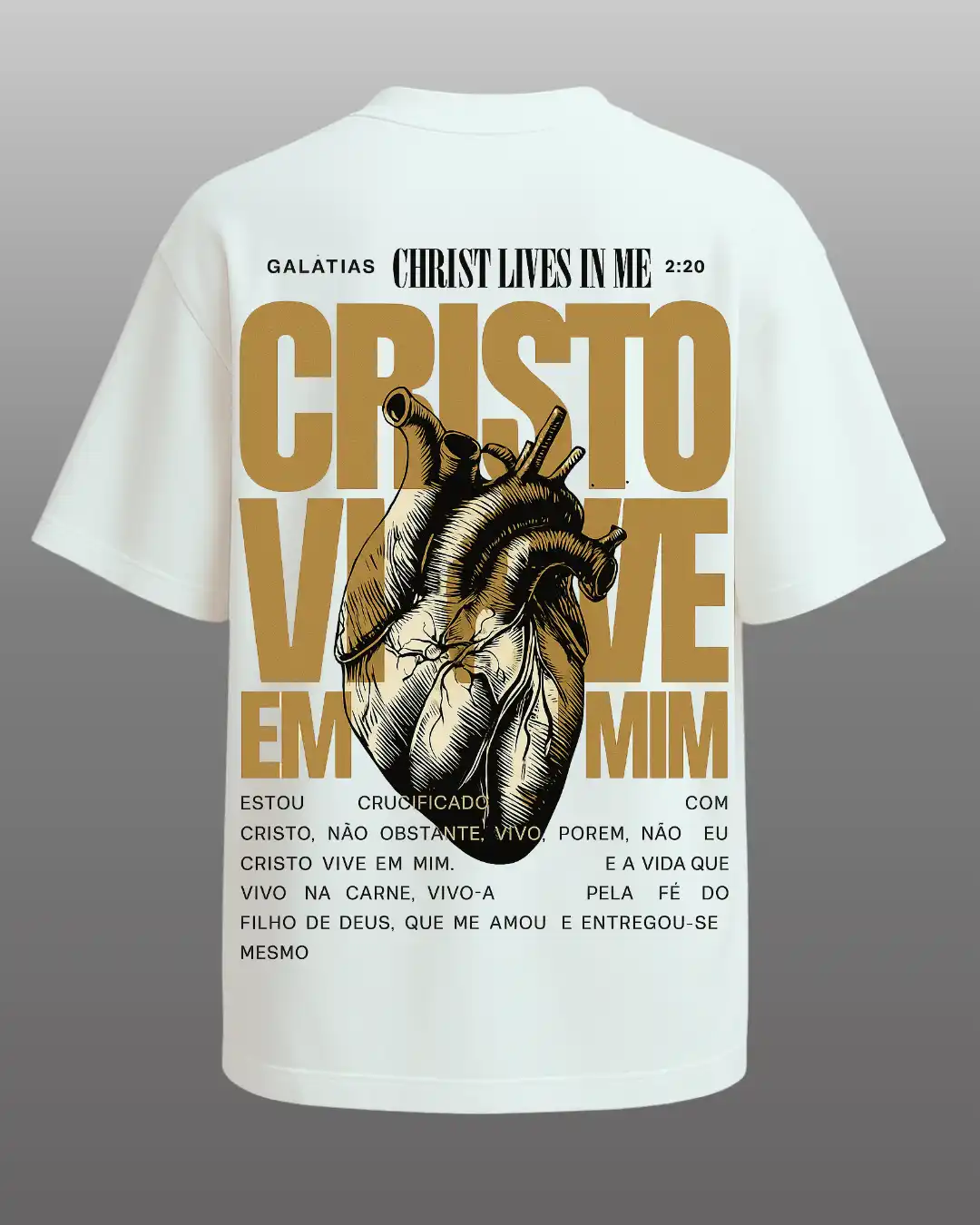 five sleeve T-Shirts back printed 100% cotton 240 GSM-White-heart