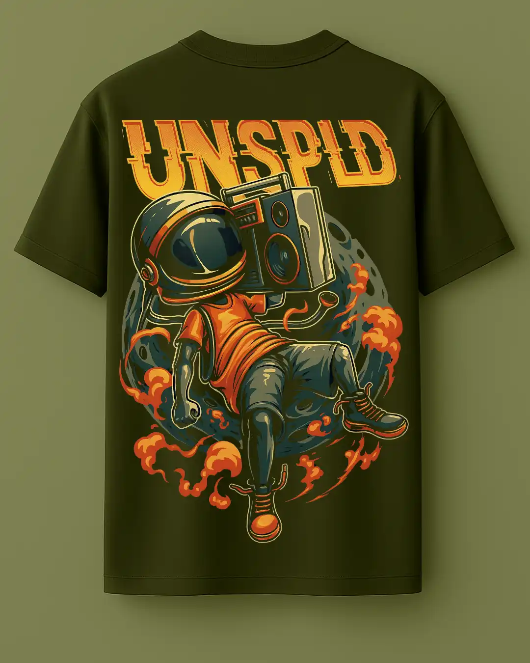 five sleeve T-Shirts back printed 100% cotton 240 GSM-green