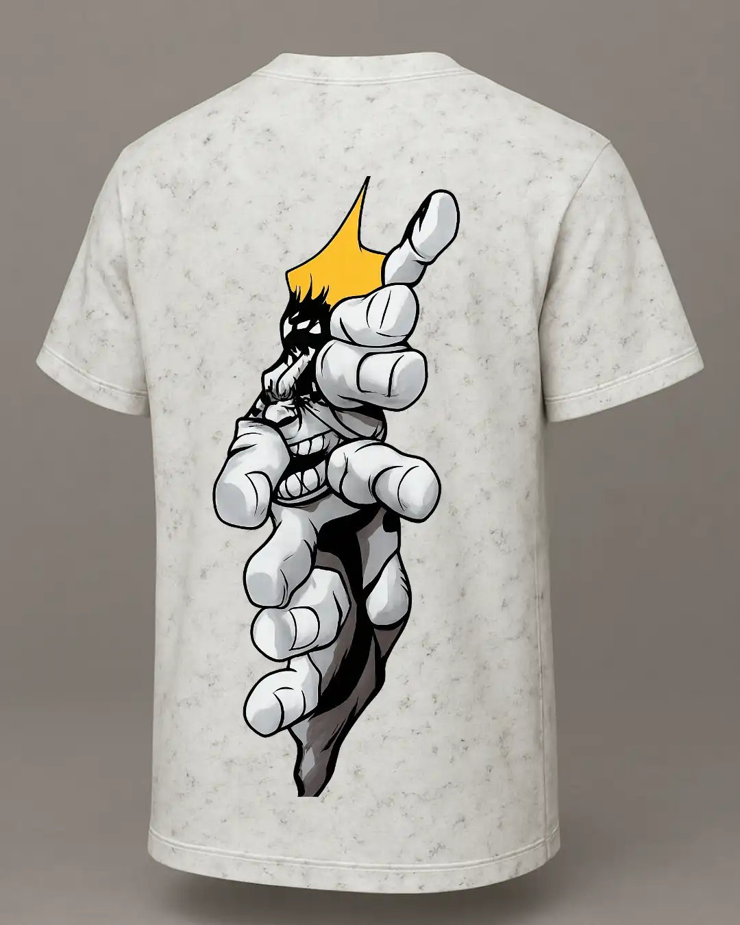 five sleeve T-Shirts back printed 100% cotton 240 GSM-Acid Wash white-hulk