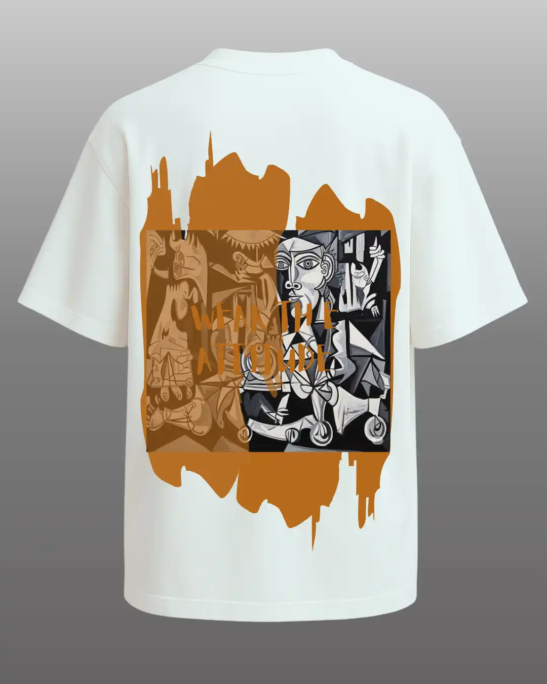 five sleeve T-Shirts back printed 100% cotton 240 GSM-White-Wear the Attitude-by Rich daddy