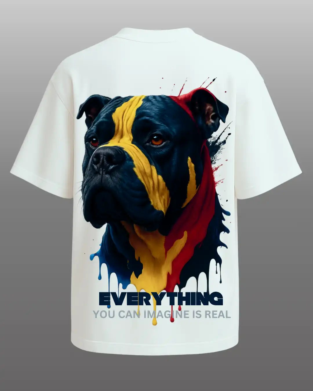 ve T-Shirts back printed 100% cotton 240 White-DOG-by Rich daddy