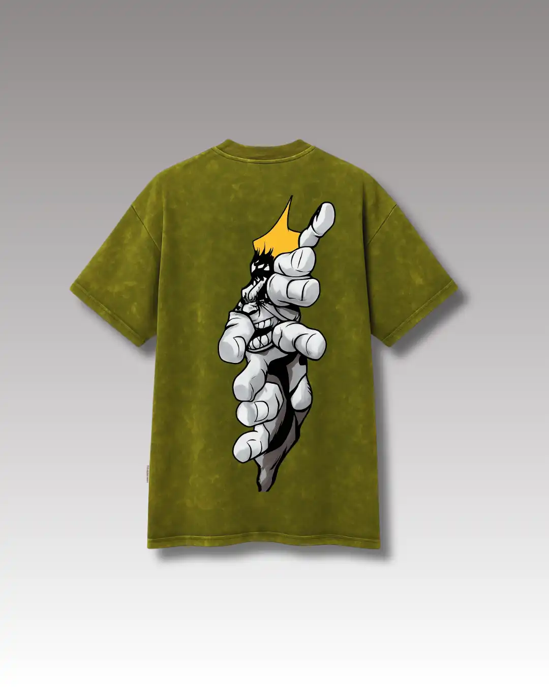 five sleeve T-Shirts back printed 100% cotton 240 GSM-Acid Wash miltery green-hulk