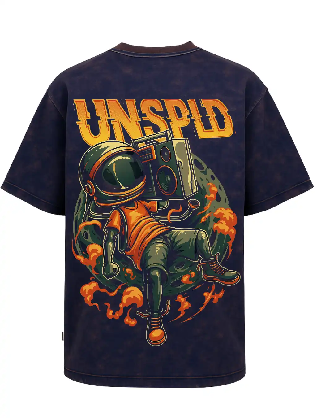 five sleeve T-Shirts back printed 100% cotton 240 GSM acid wash color