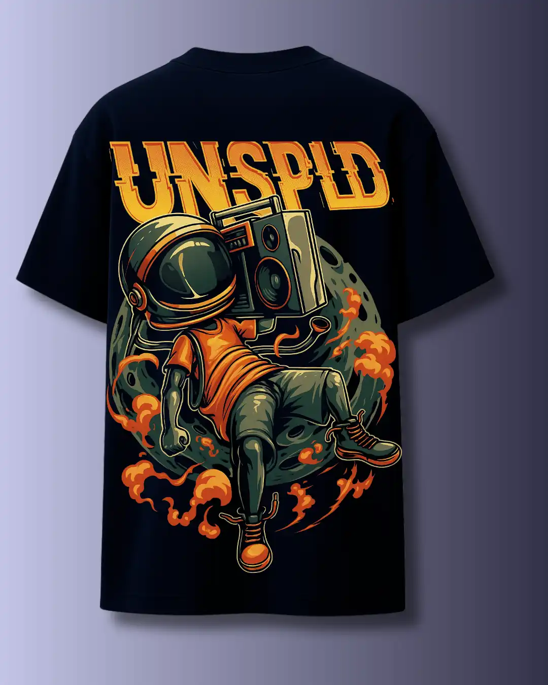 five sleeve T-Shirts back printed 100% cotton 240 GSM-navy blue