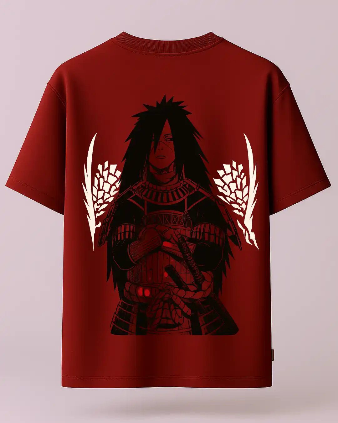 five sleeve T-Shirts back printed 100% cotton 240 GSM-miltery green- uchiha-by Rich Daddy